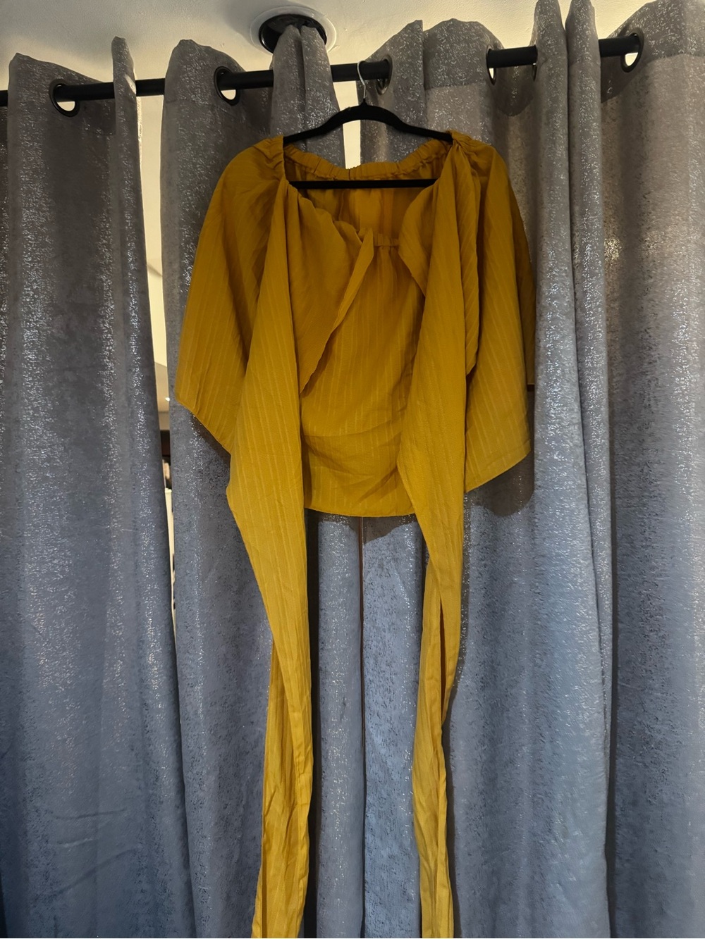 Mustard Yellow Wrap Top